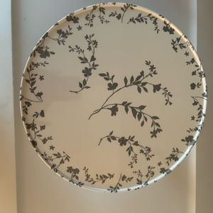 melamine cake stands, NWT, white with greyish blue flowers, $10or 3 for $25